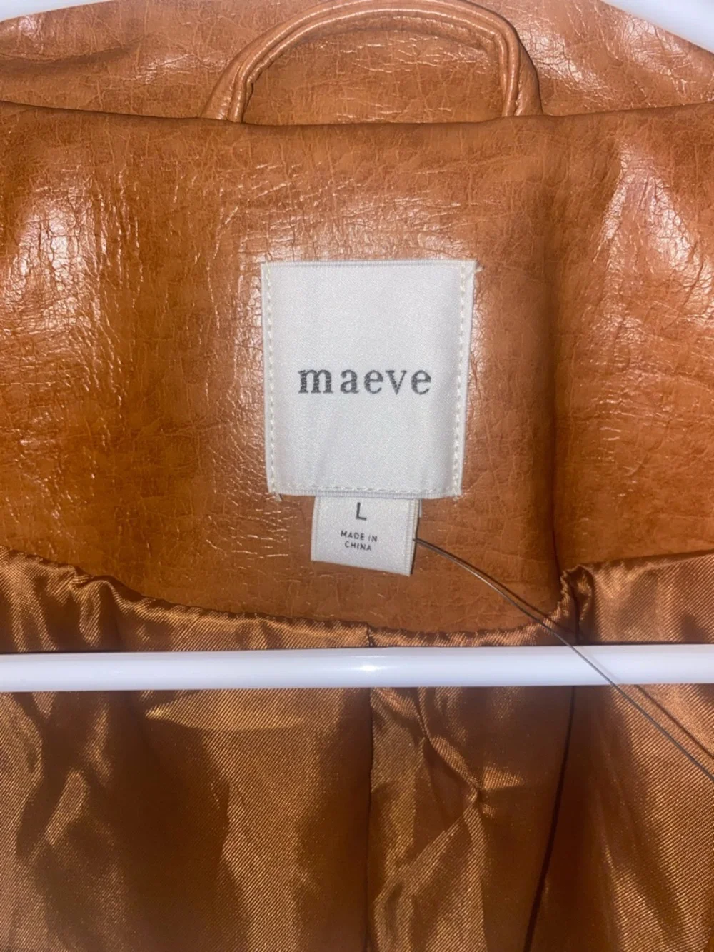 Maeve Cognac Brown Leather Blazer Jacket - Picture 7 of 9